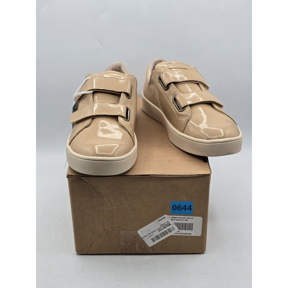 NEW Revitalign Orthotic Tan Solid Sneakers Malibu Bella Patent Sz 9.5 W Wide